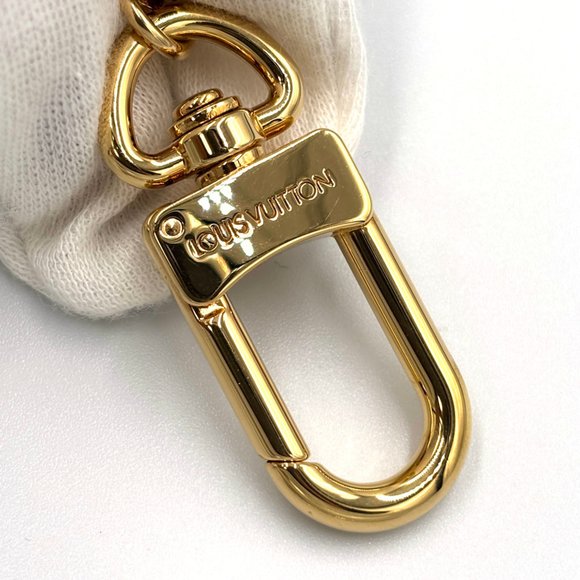 Louis Vuitton LOUIS VUITTON Porte-Cle LV Facet M65216 Gold Metal Key Ring - Picture 5 of 10